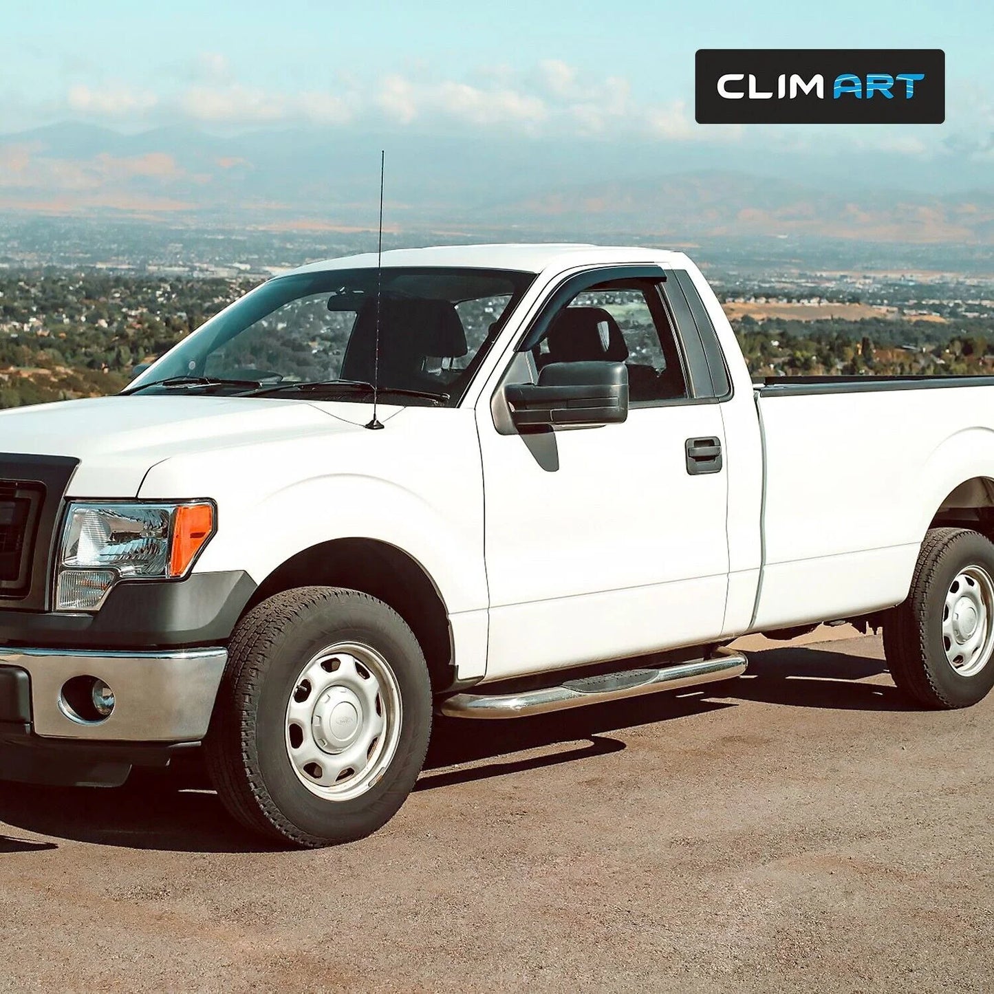 Clim art incredibly durable rain guards for ford f150 2009-2014 regular cab, supercrew, supercab, tape-on window deflectors, vent deflector, vent window visors for cars, truck accessories 2 pcs-209008