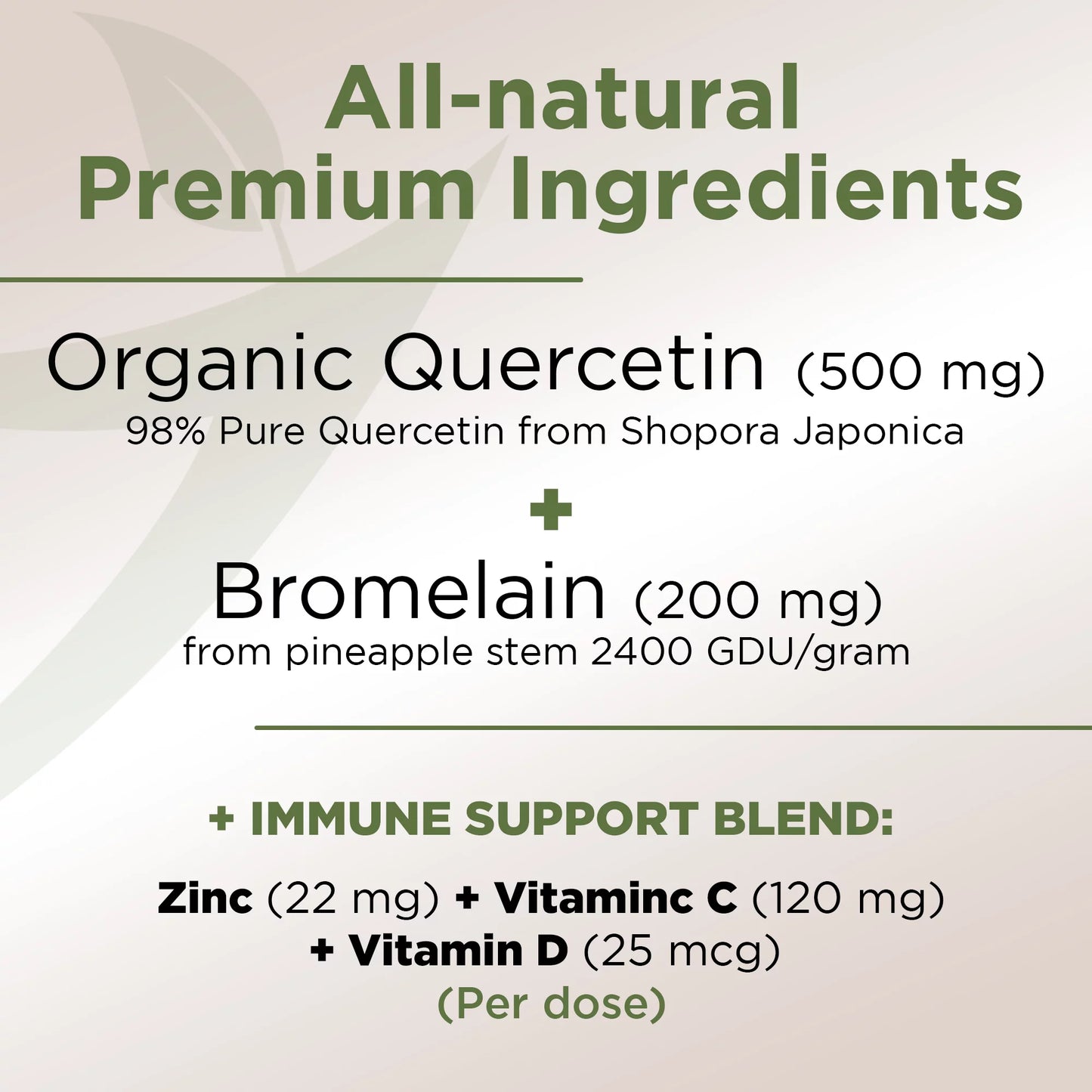 Quercetin with vitamin c and zinc - nettle quercetin - quercetin 500mg - quercetin with bromelain - zinc quercetin + vitamin d3 - 240 veggie caps - (non-gmo, gluten-free, vegan) 4 month supply