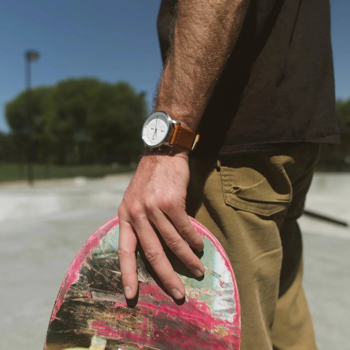 California watch co. golden gate chrono leather sand white