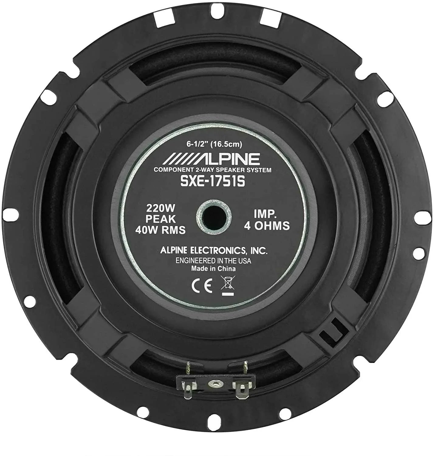 Alpine sxe-1751s 6.5 inch 6 1/2" 2-way car audio component speaker system