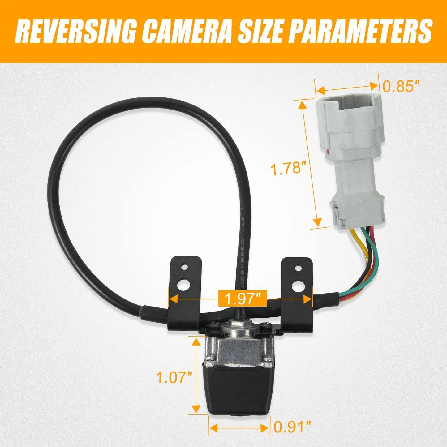 Rear view reversing backup camera with link cable and plug compatible with 2011 2012 2013 hyundai sonata