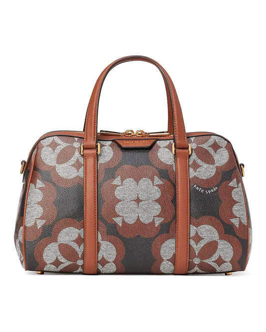 Spade flower monogram eleanor medium satchel