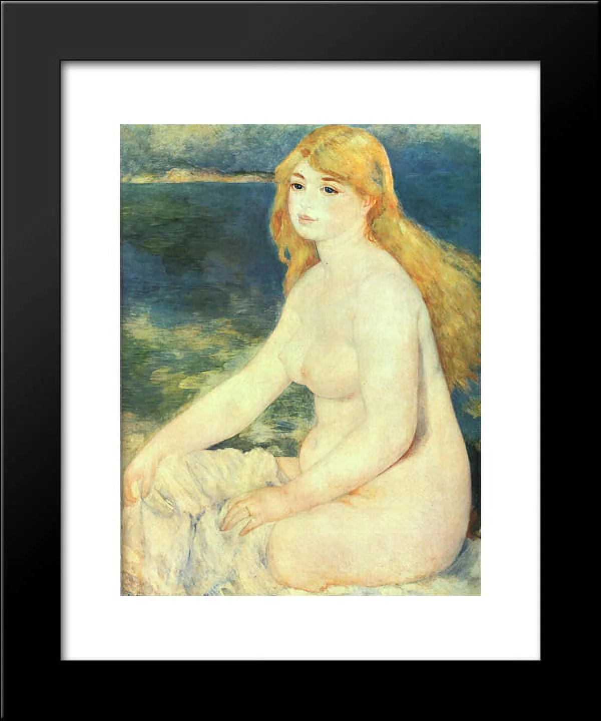 Blond bather 20x24 framed art print by renoir, pierre auguste