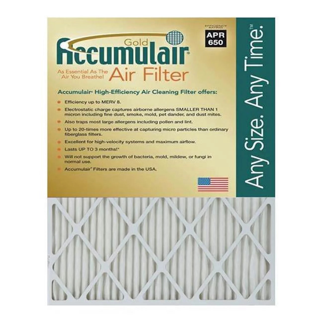 Accumulair fb25x25n gold 1 in. filter-  pack of 4