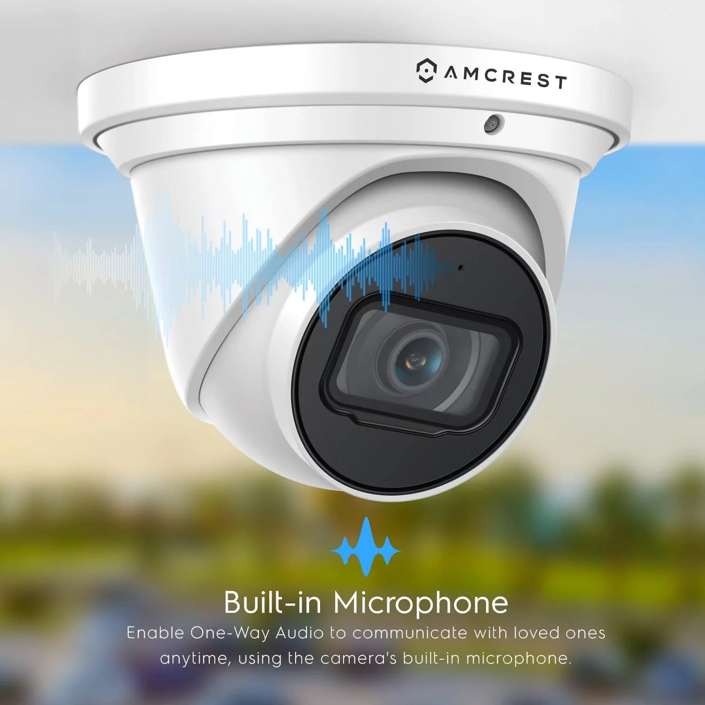 Amcrest 4k poe camera ai human/vehicle detection, ultrahd 8mp outdoor security turret poe ip camera, 3840x2160, wide angle, ip67 weatherproof, microsd, built in mic, white (ip8m-t2669ew-ai) (used)