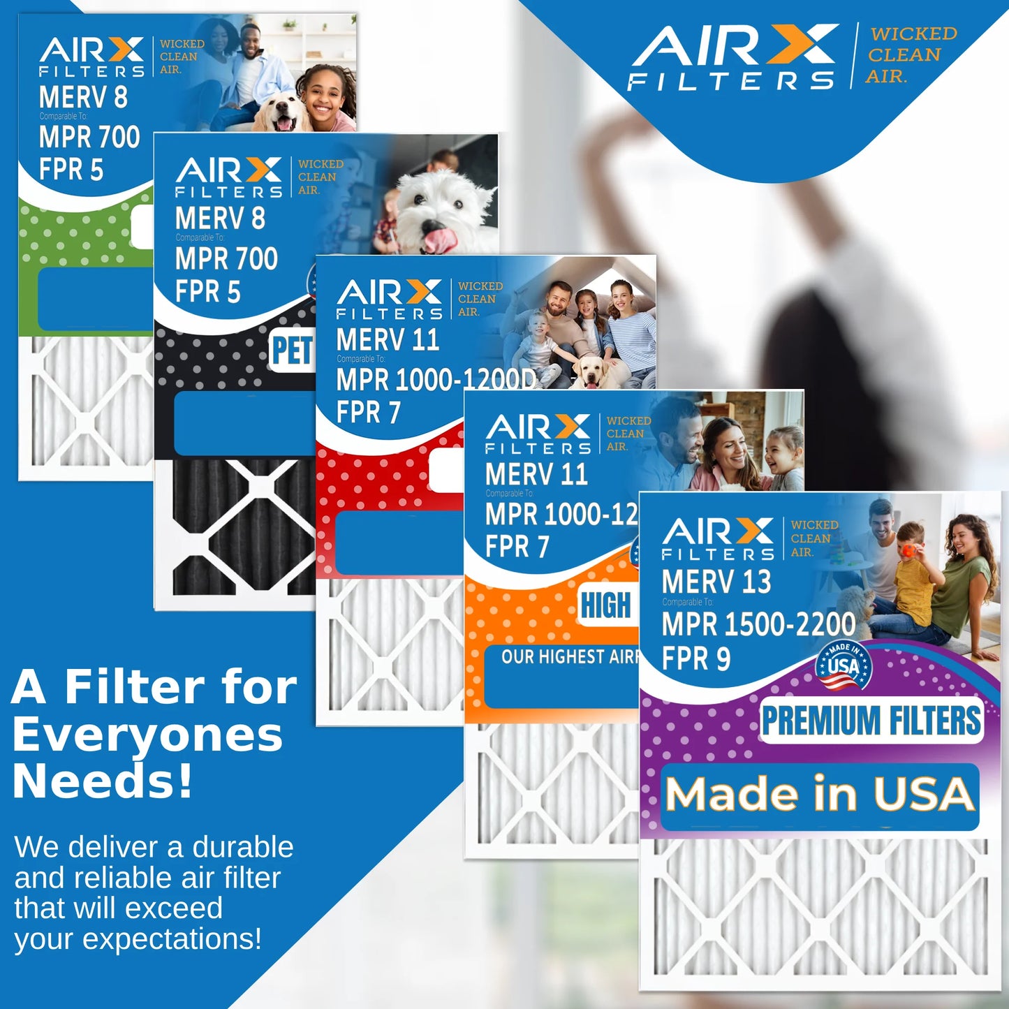 24x36x1 air filter merv 11 comparable to mpr 1000, mpr 1200 & fpr 7 electrostatic pleated air conditioner filter 6 pack hvac premium usa made 24x36x1 furnace filters by airx filters wicked clean air.