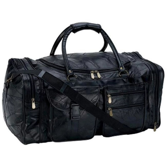 25 in. leather cowhide duffle bg