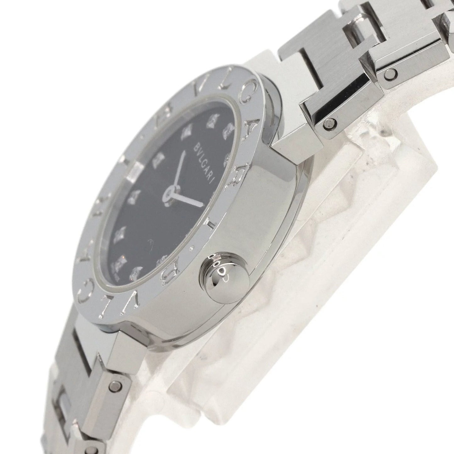 Pre-owned bvlgari bb23ss 12 12p diamond watch stainless steel ss ladies bvlgari (good)