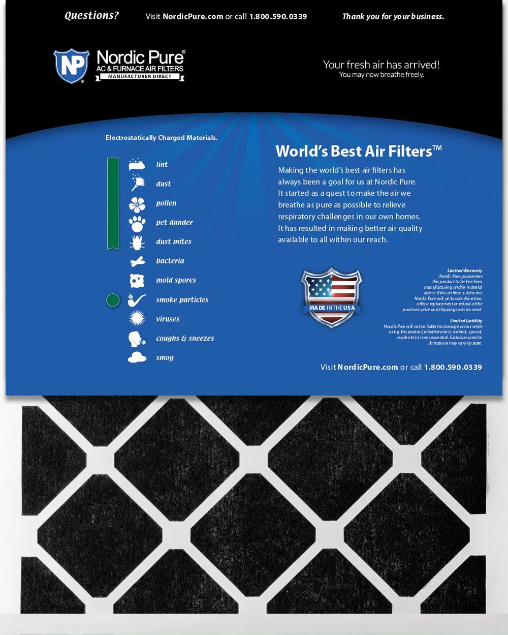 18x30x1 (17_3/4x29_3/4) pure green plus carbon eco-friendly air filters 6 pack