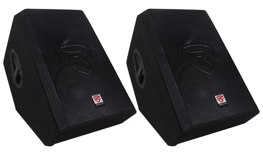 (2) rockville rsm12p 12" 1000 watt 2-way passive stage floor monitor speakers