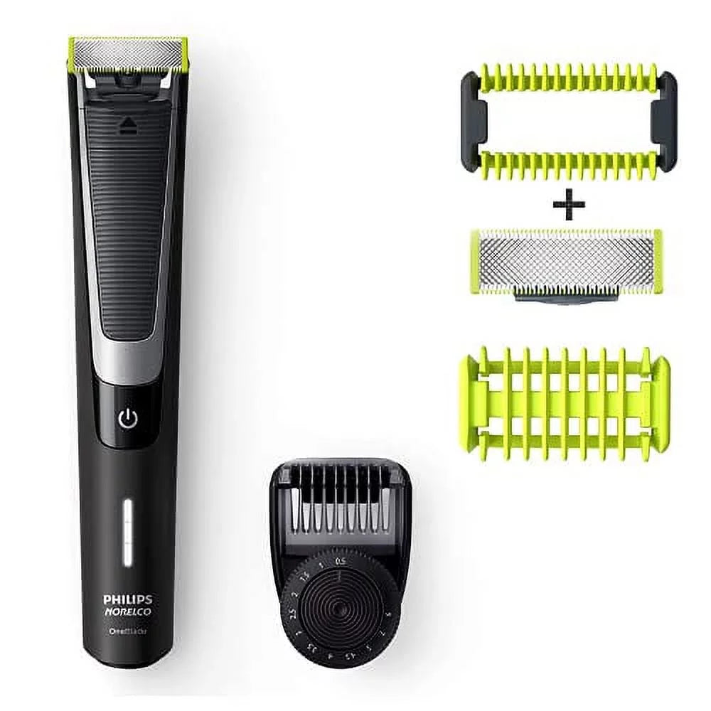 Philips norelco oneblade hybrid styler electric trimmer & shaver, qp6510 + oneblade body kit, 3 pieces, black