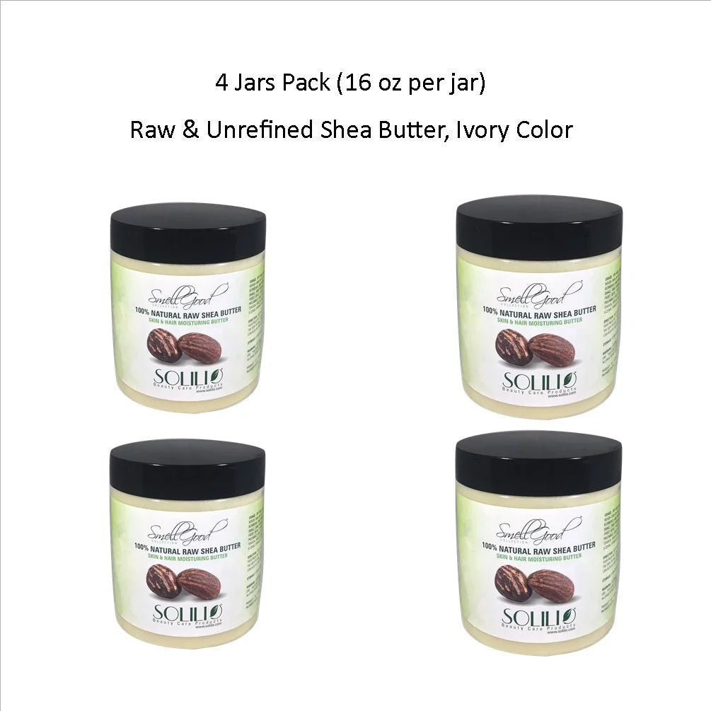 Smellgood - african shea butter ivory unrefined 16oz creamy pack of 4