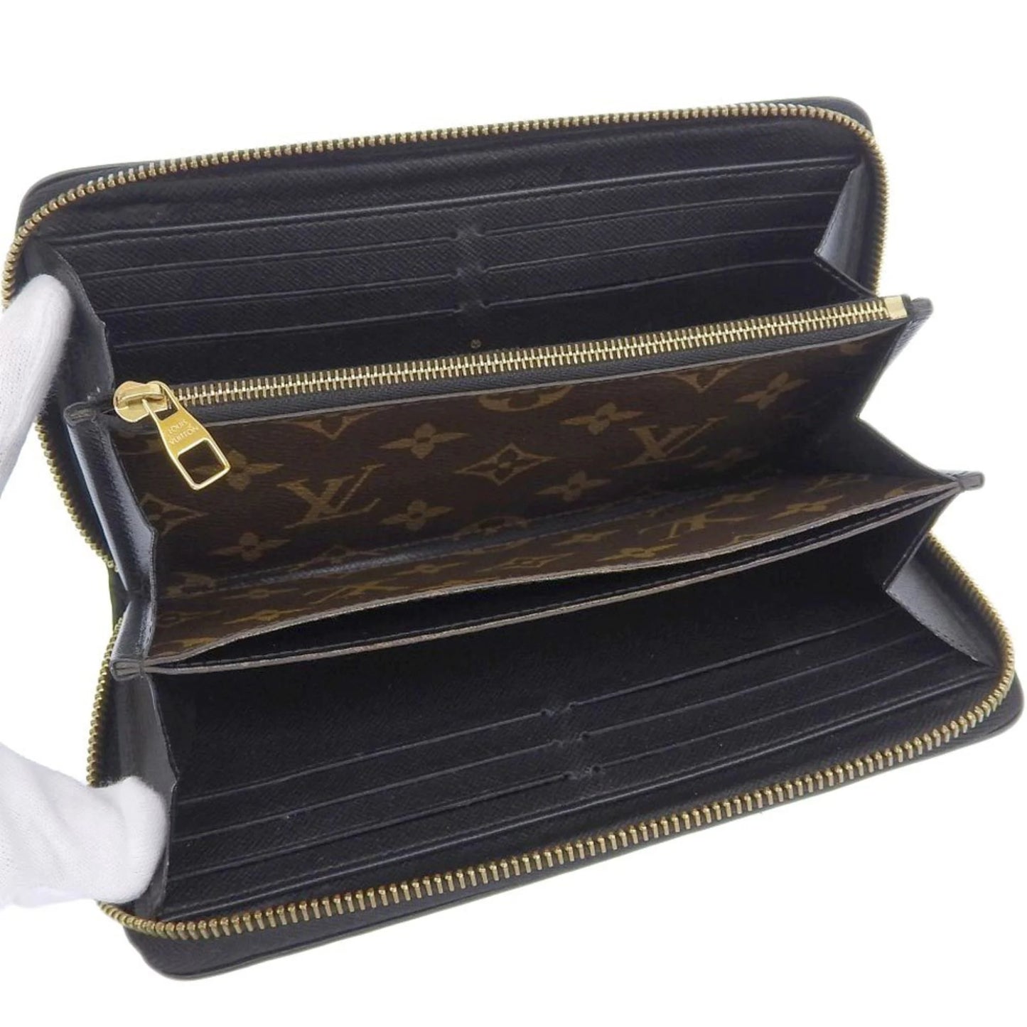 Pre-owned louis vuitton louis vuitton monogram zippy retiro round long wallet noir m61855 (good)