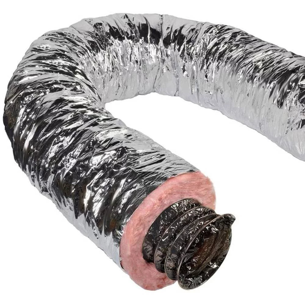 9"silver flex quietflex insulated flexible duct r6 25'