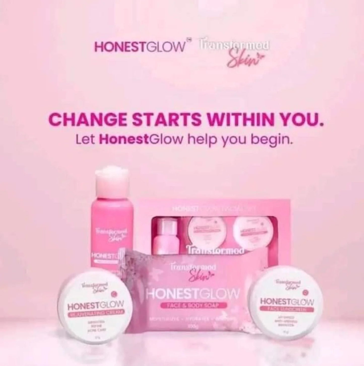 Transformed skin honest glow facial set