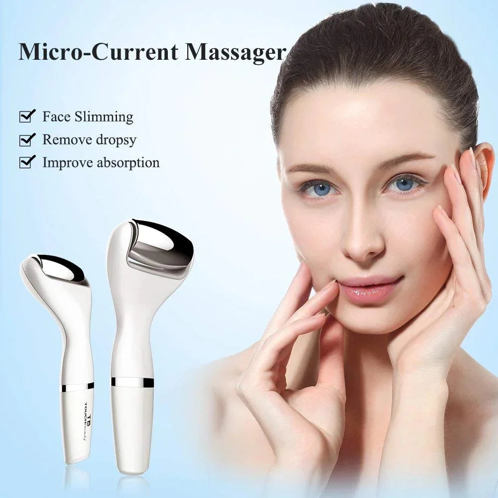 Touchbeauty anti-aging face body massager with stainless steel roller