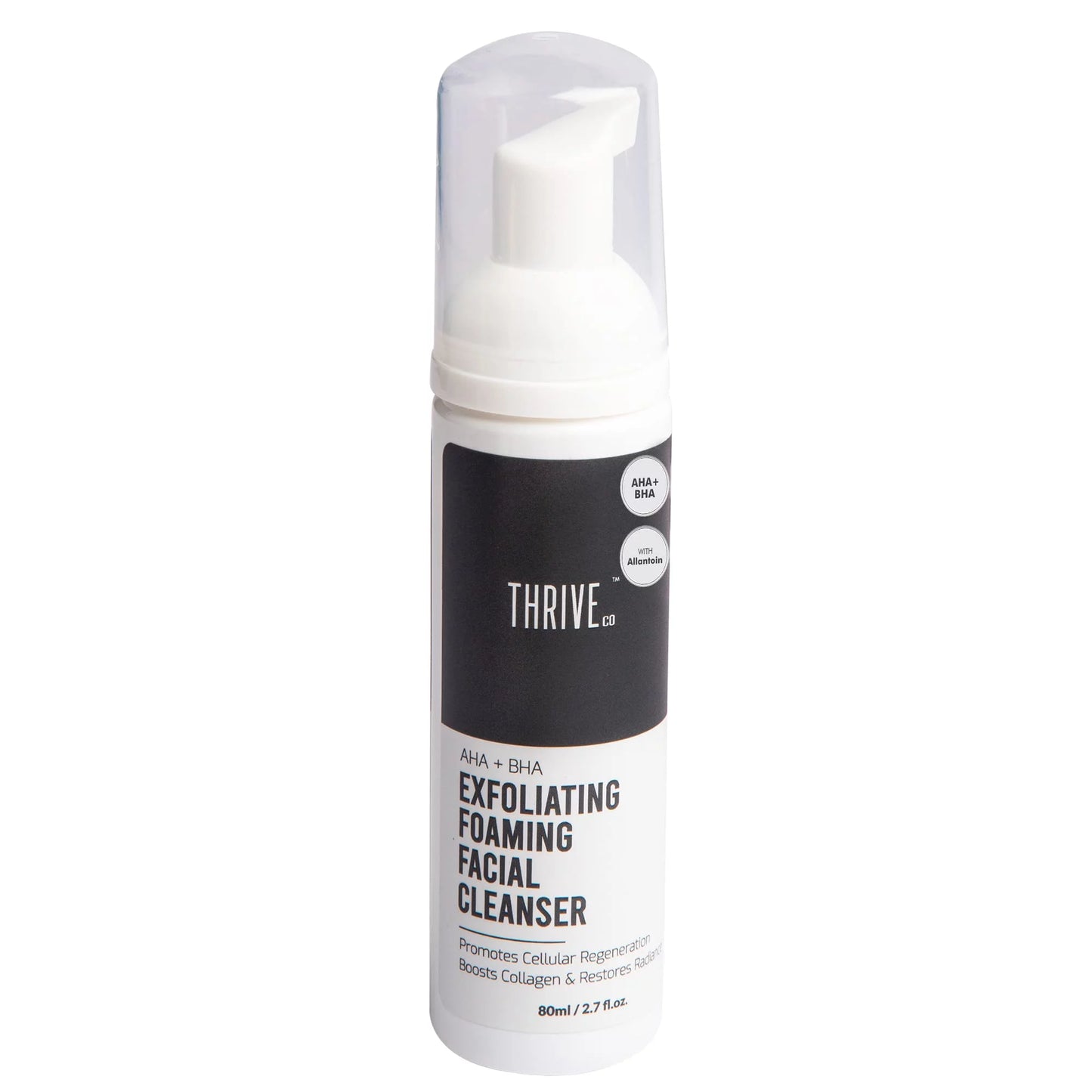 Thriveco exfoliating face wash with aha+bha | 80 ml | gently exfoliates dull, dead skin for a healthy, radiant complexion