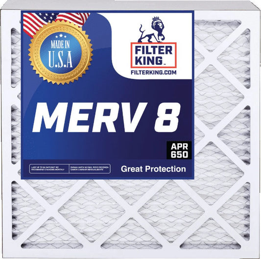 Filter king 7.5x23.5x1a air filter | 3-pack | merv 8 hvac pleated a/c furnace filters | made in usa | actual size: 7.5 x 23.5 x .75"