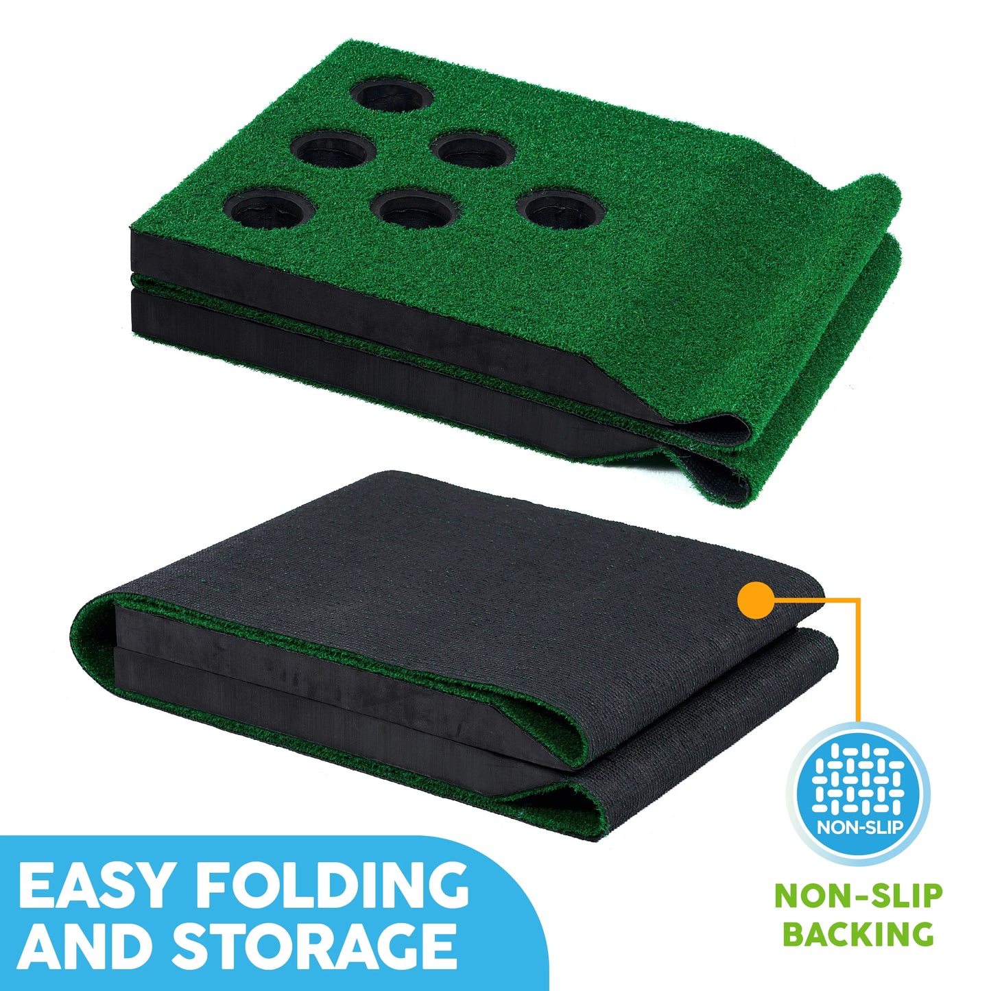 Big sky lawn golf green hitting and putting mat game