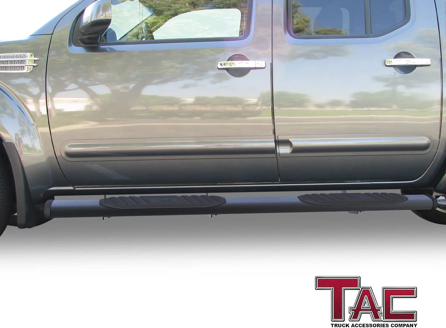 Tac 5" side steps fits 2005-2024 nissan frontier crew cab truck pickup 5” aluminum texture black step rails nerf bars off-road accessories 2pcs