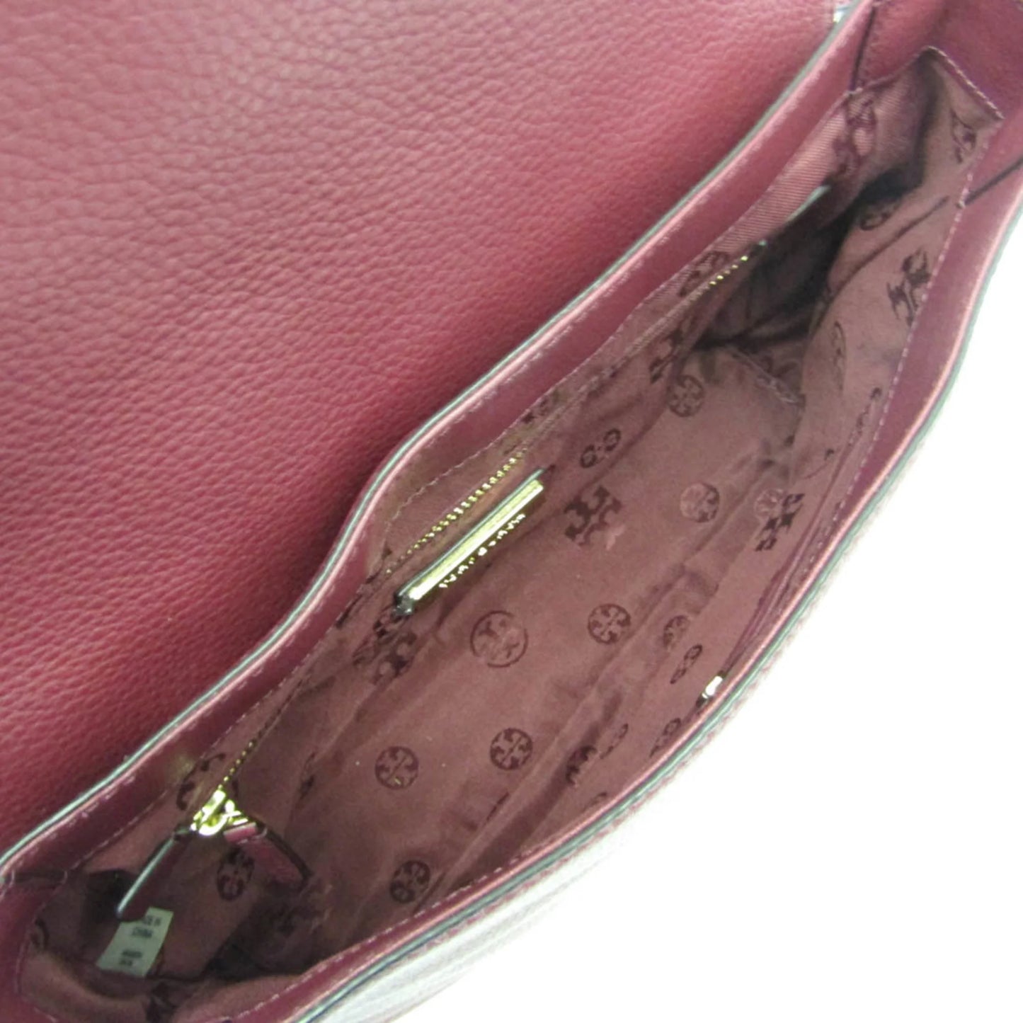 Pre-owned tory burch women's leather shoulder bag bordeaux (good)