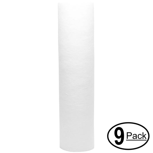 9-pack replacement for paragon p1000 polypropylene sediment filter - universal 10-inch 5-micron cartridge for paragon p1000 four stage ro system - denali pure brand