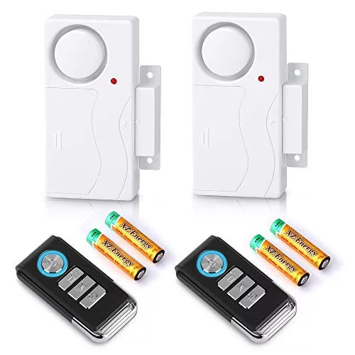 Wsdcam wireless door alarm with remote 2 pack, battery included, 105 db loud for