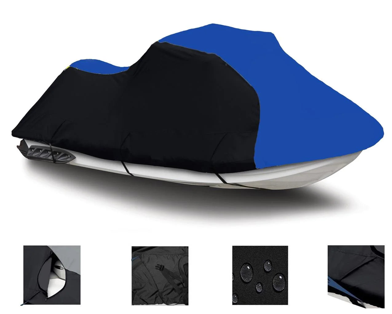 Black / blue heavy-duty, 600 denier cover compatible for sea doo sea-doo 1996 1997 2000 2002 gtx jet ski watercraft cover