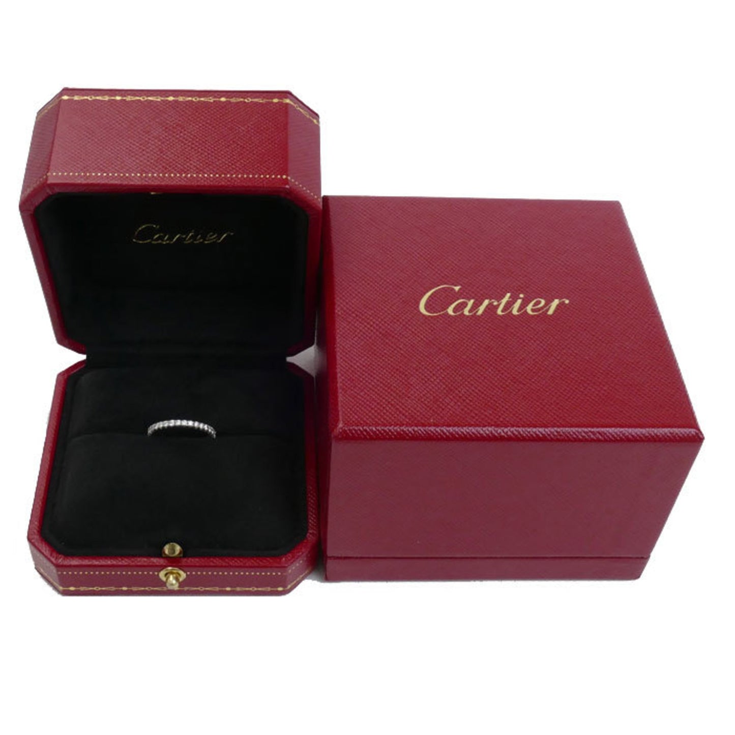 Pre-owned cartier cartier k18wg white gold etincelle de full eternity ring b4077946 size 6 46 1.6g women's (good)