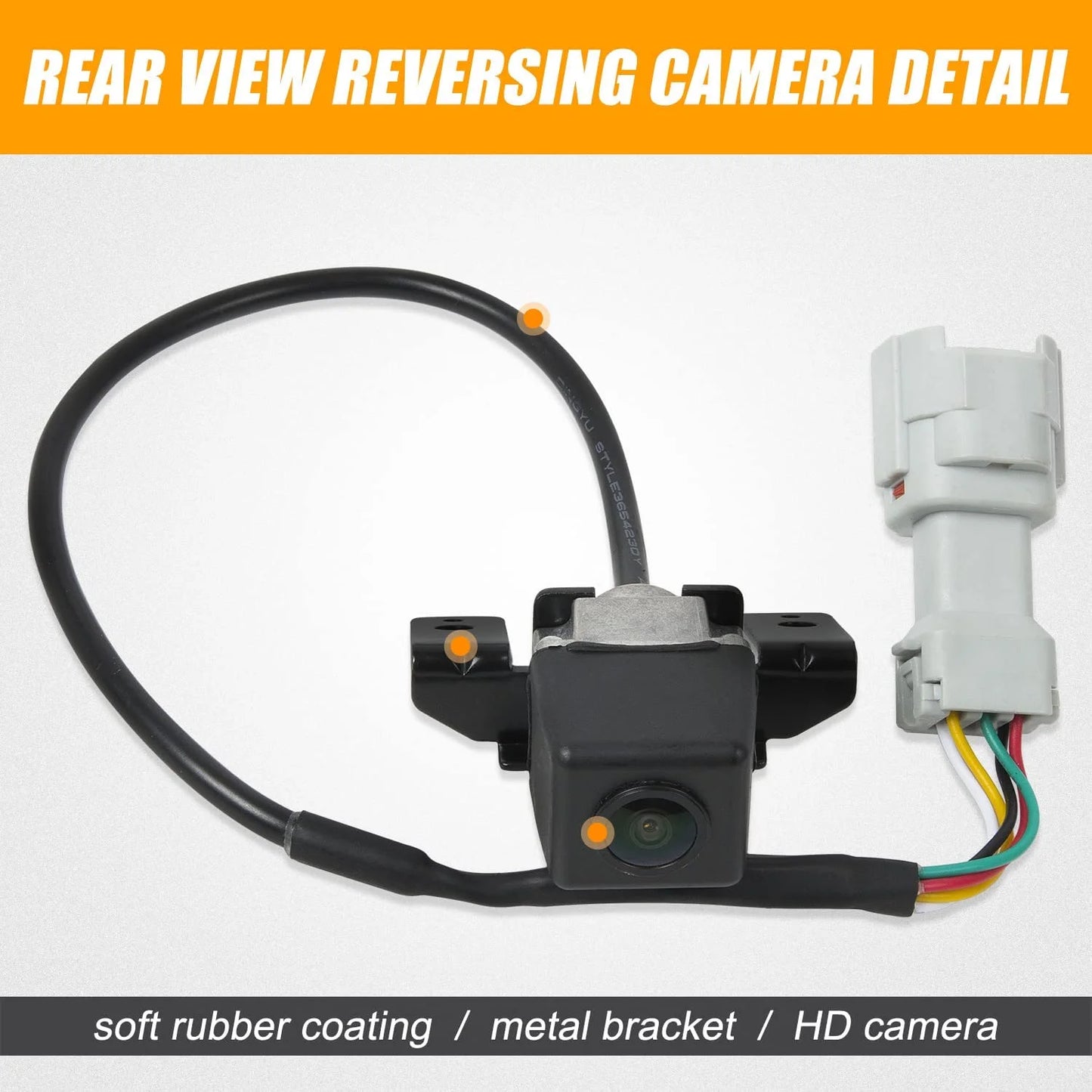 Rear view reversing backup camera with link cable and plug compatible with 2011 2012 2013 hyundai sonata