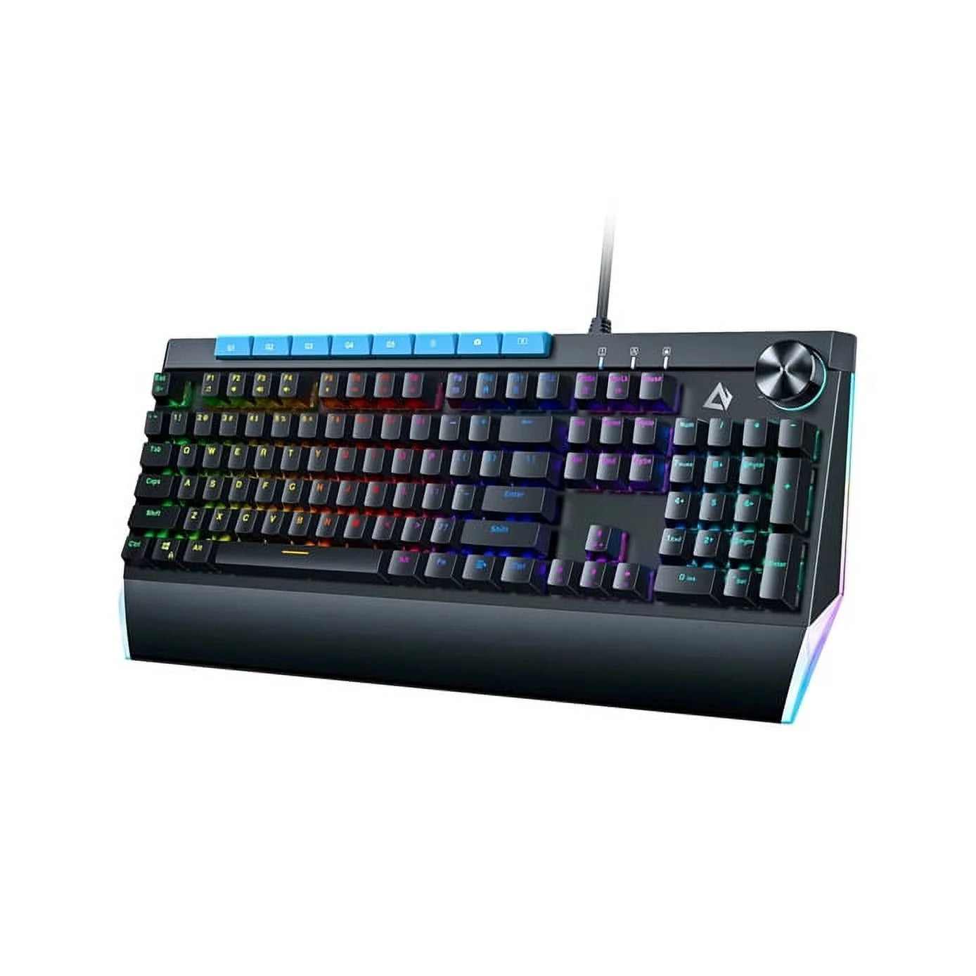 Aukey mechanical keyboard blue switches 104key with volume control button kmg17