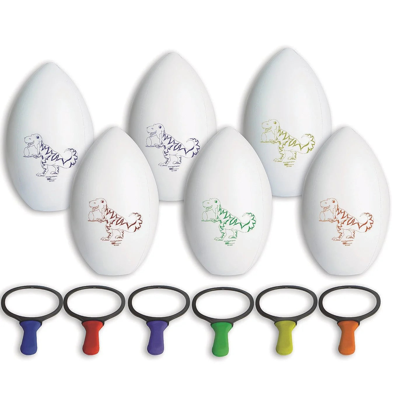 Spectrum™ 20"h dino egg and spoon set (set of 6)