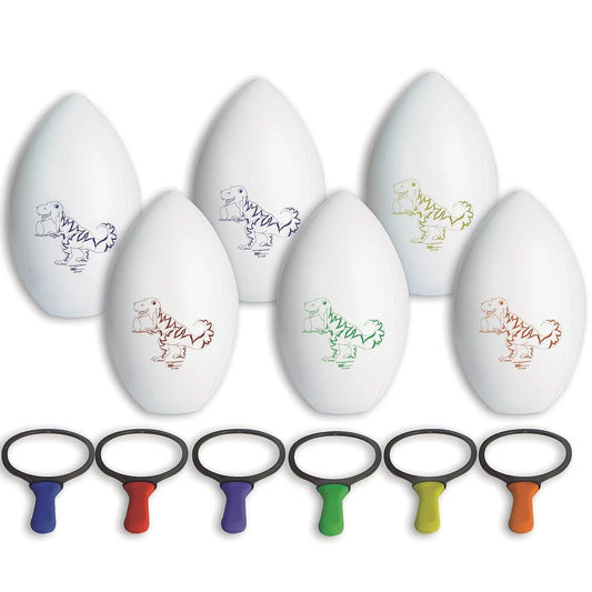 Spectrum™ 20"h dino egg and spoon set (set of 6)