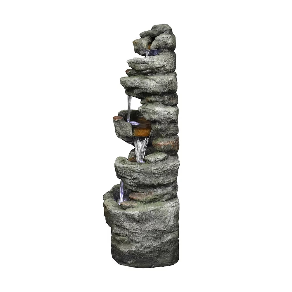 Bmtbuy 32.6inches rock water fountain with led lights