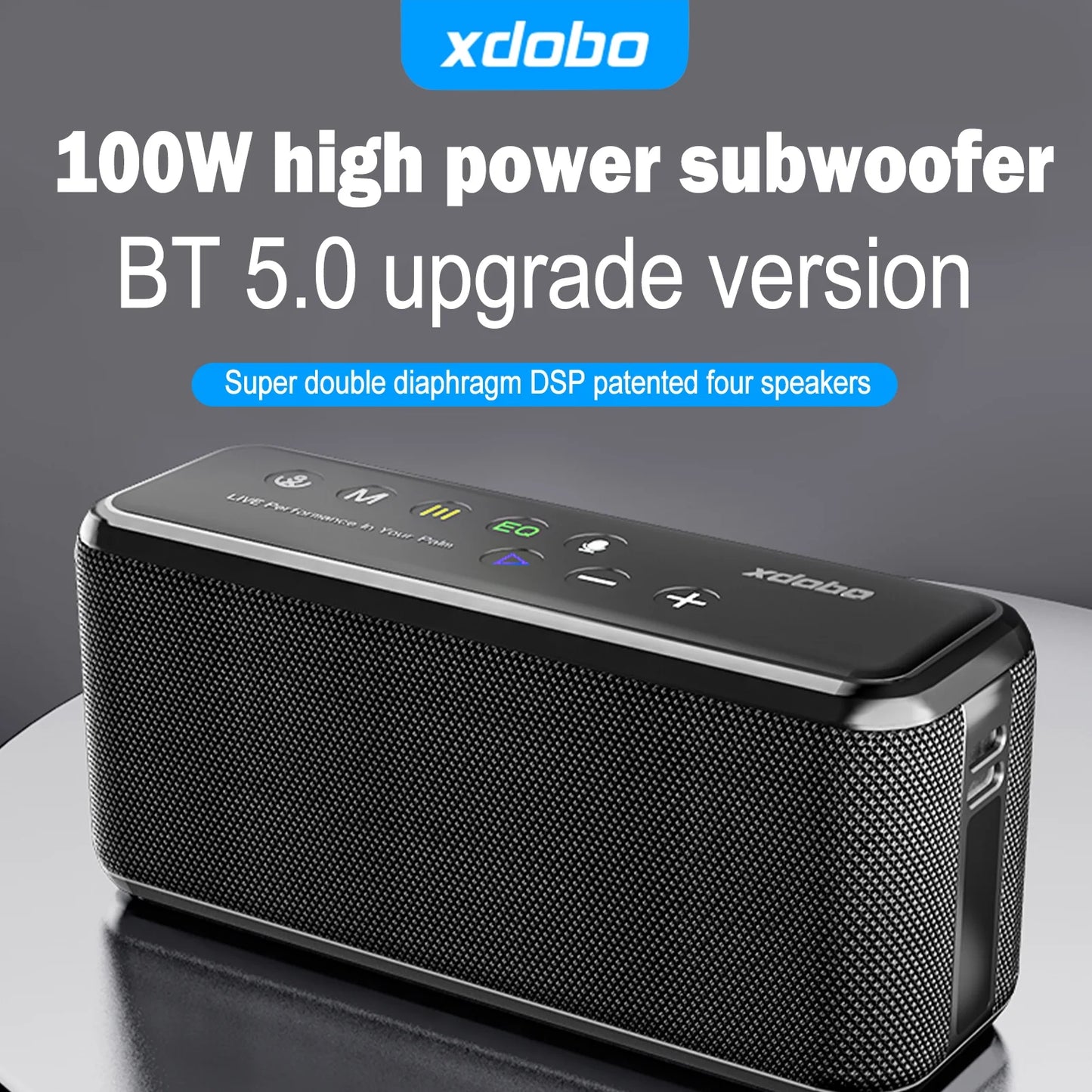 Anself xdobo x8 max portable wireless speaker with bt5.0 technology and ipx5 waterproof features, hifi sound, aux usb flash drive tf card support, long playtime - subwoofer portable speaker