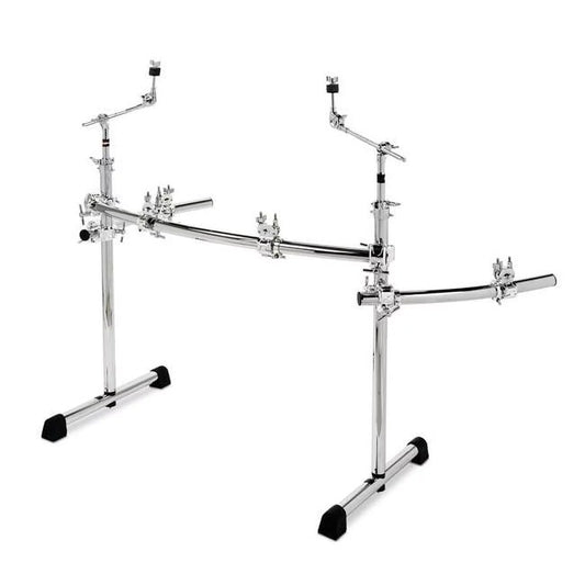 Chrome series power rack system with wings and boom arms