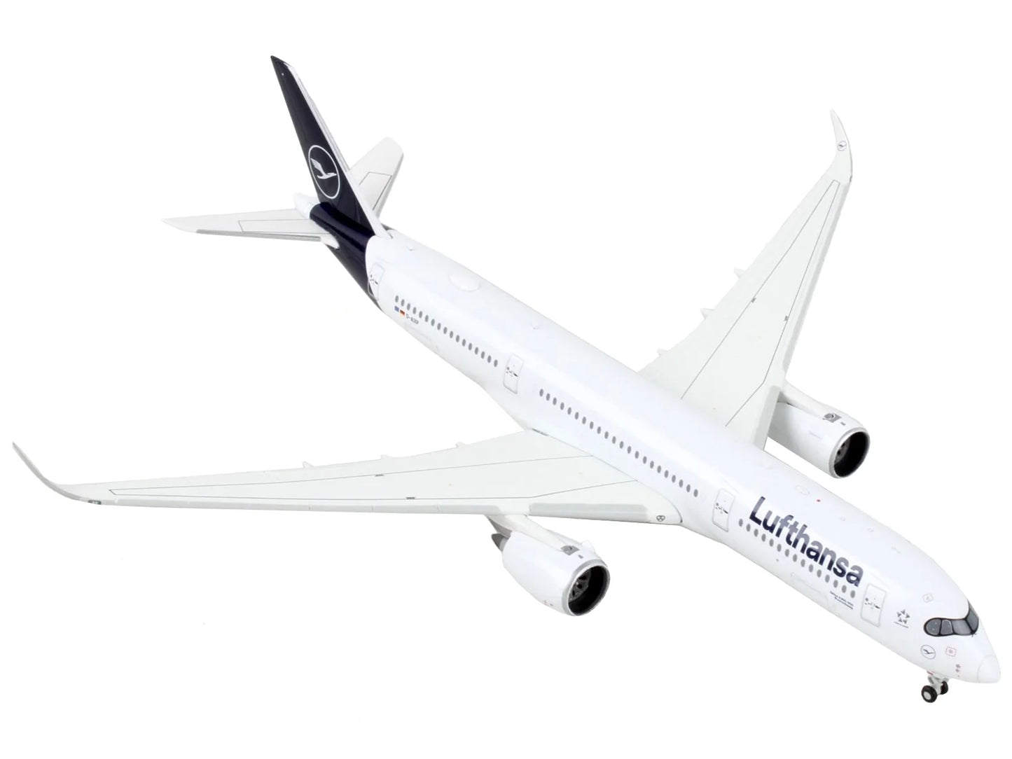 Airbus a350-900 commercial aircraft "lufthansa - d-aixp" white with dark blue tail 1/400 diecast model airplane by geminijets