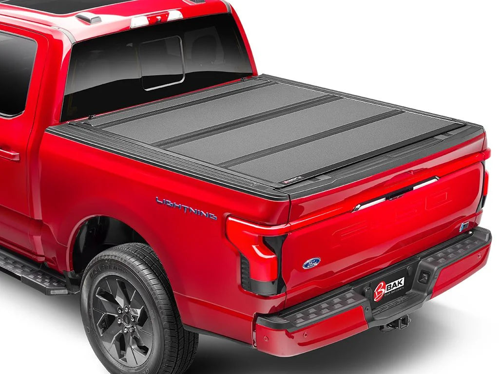 Bak by realtruck bakflip mx4 hard folding truck bed tonneau cover | 448525 | compatible with 2017 - 2023 nissan titan 5' 7" bed (67")