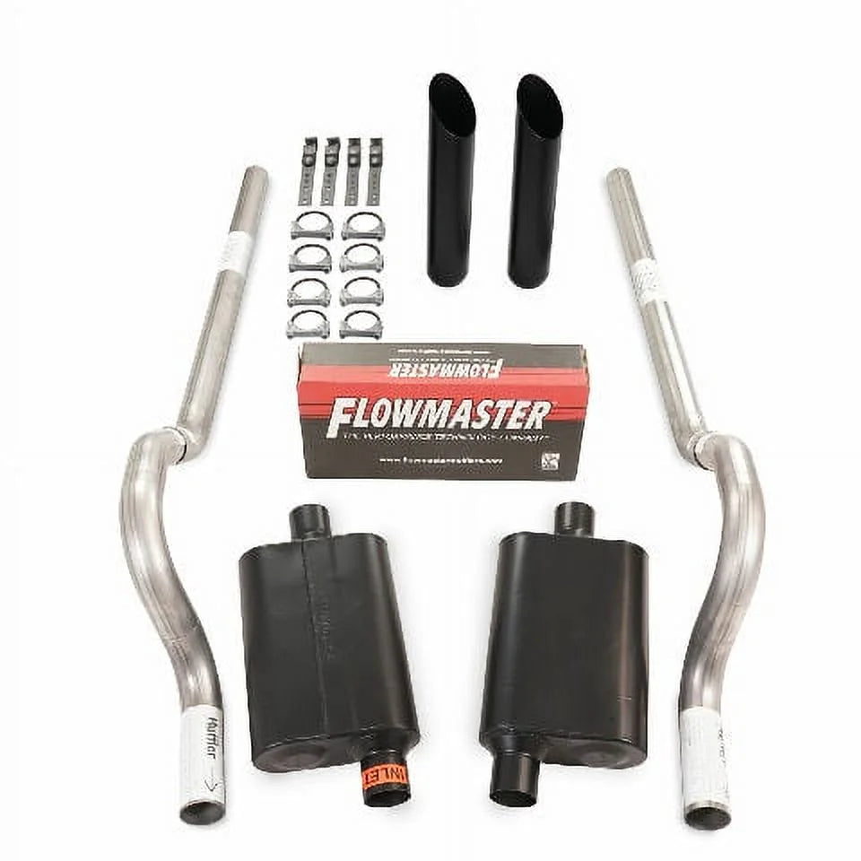 62-74 mopar b body car 2.5" dual exhaust kit flowmaster 40 series rear exit bw