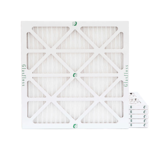 6 pack of 22x22x1 merv 13 pleated air filters by glasfloss. actual size: 21-1/2 x 21-1/2 x 7/8