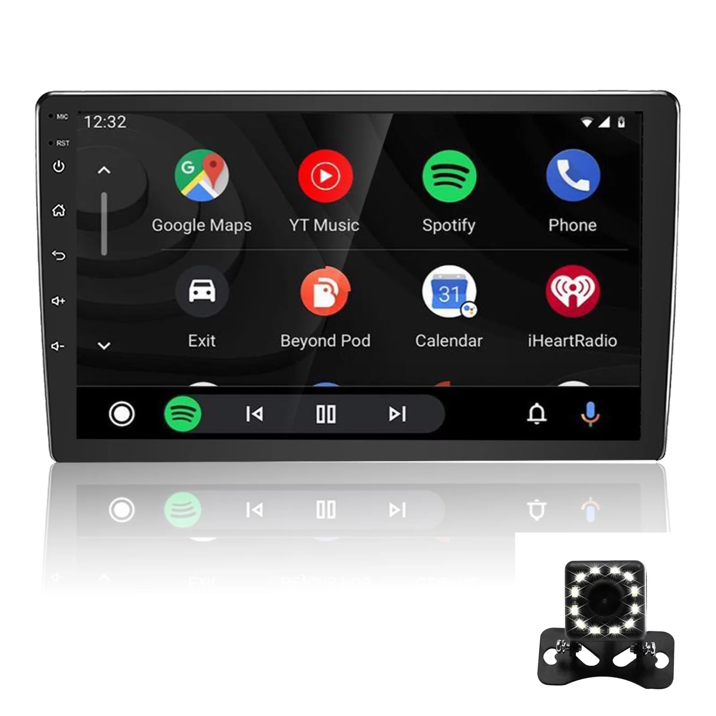 Binize double din car stereo compatible with apple carplay&android auto 9 inch android 10 touchscreen car radio with backup camera, bluetooth,sw control, gps navigation