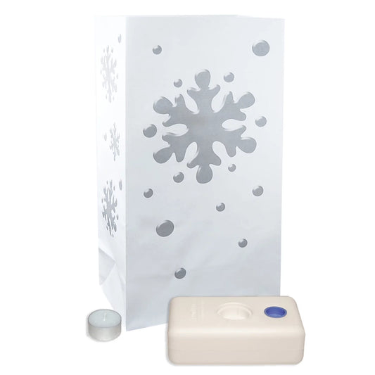 Candle luminaria kit, snowflake - set of 12