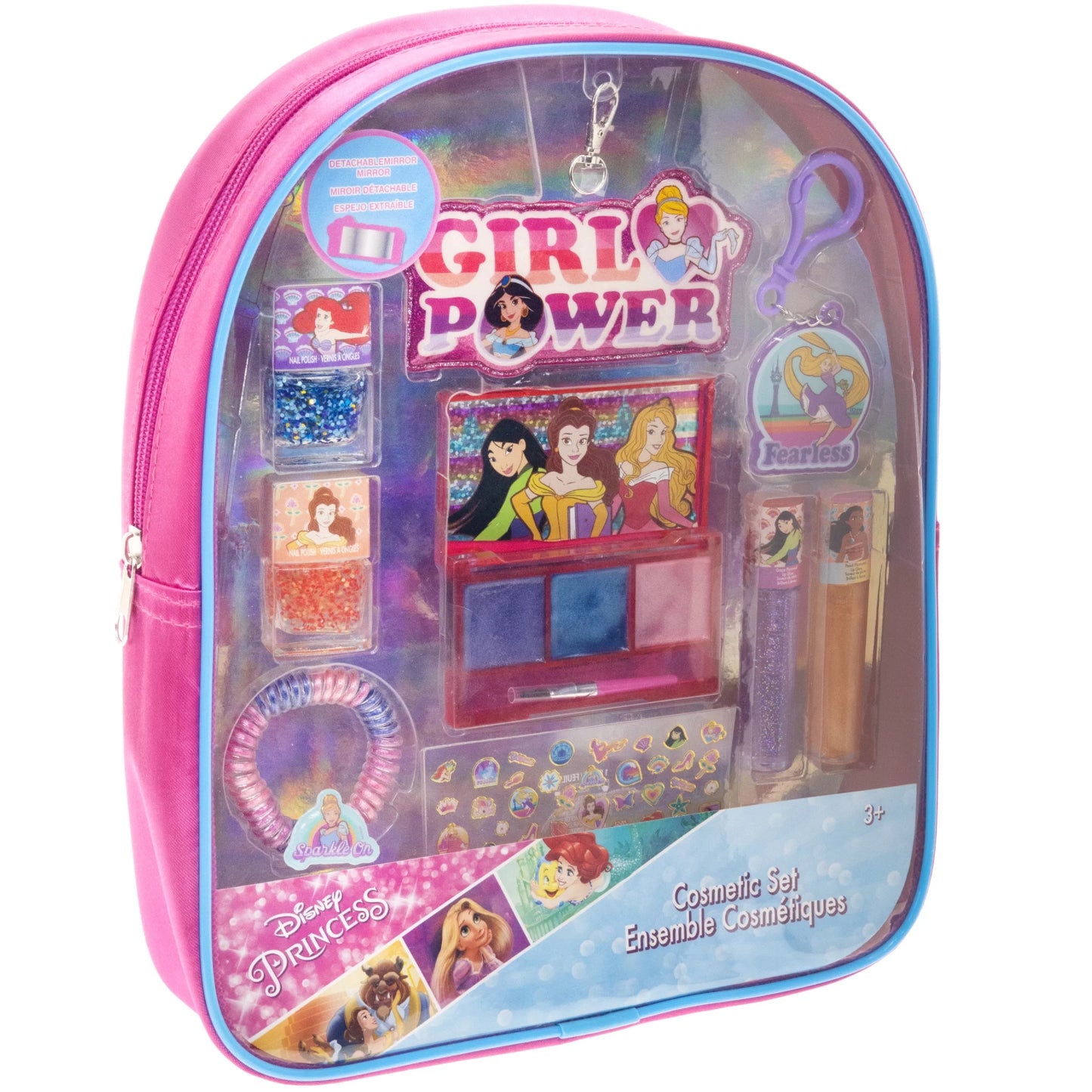 Disney princess - townley girl beauty makeup cosmetic backpack set for girls, ages 3+