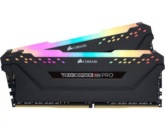 Corsair vengeance rgb pro 16gb (2x8gb) ddr4 3200mhz c16 led desktop memory - black