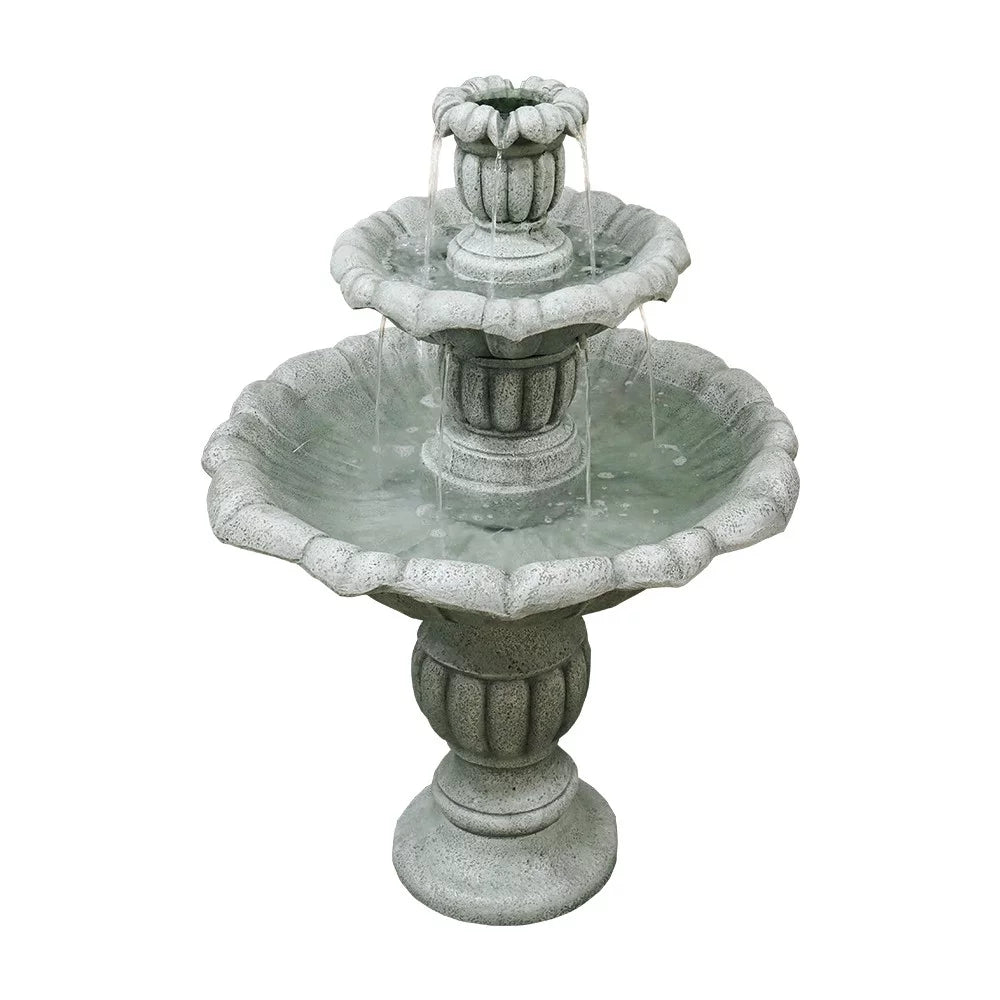 39in 3tier mediterranean outdoor water fountain concrete construction