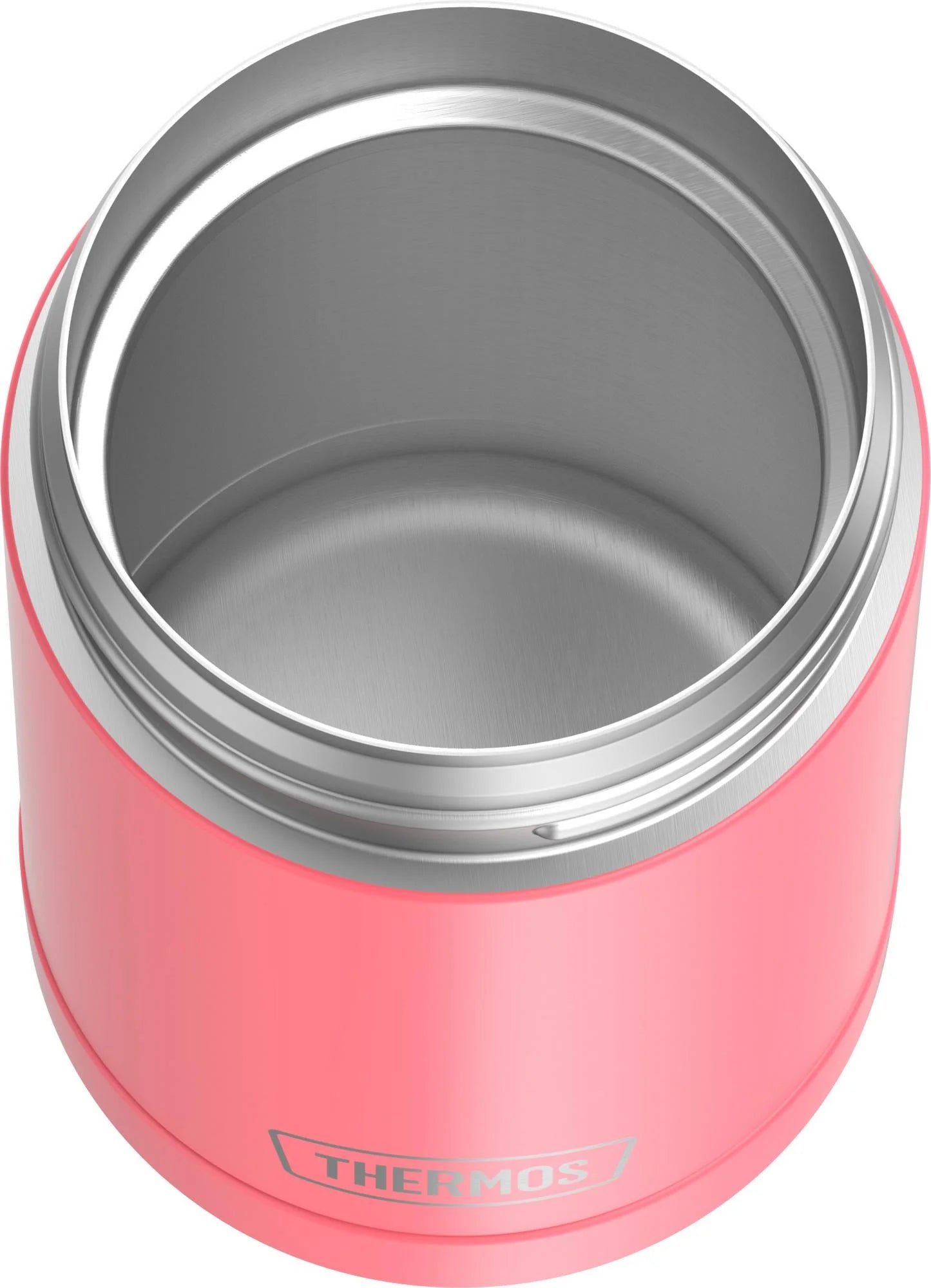 Thermos vacuum insulated food jar with folding spoon, coral, 16 ounce