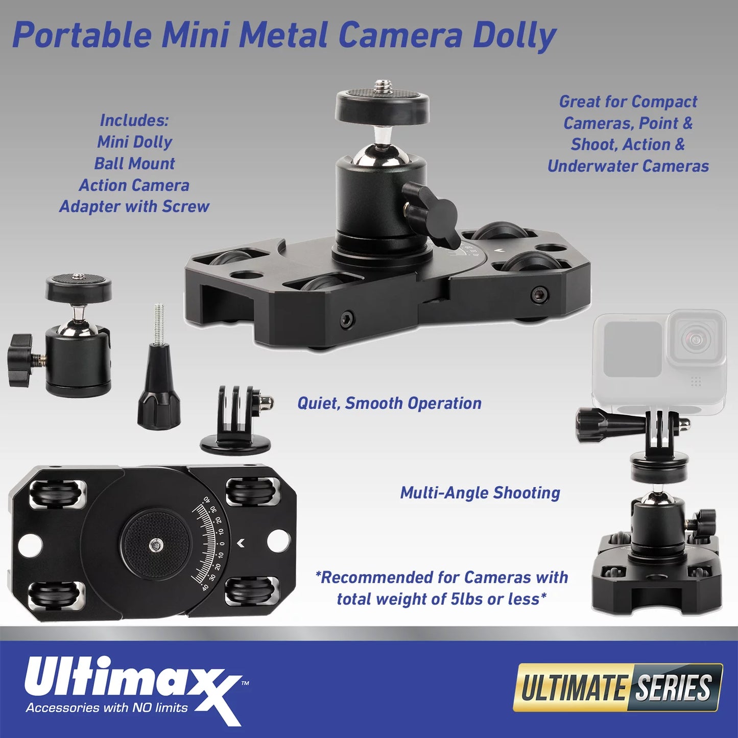 Ultimaxx advanced insta360 go 3 action camera bundle (32gb) - includes: 1/4” screw adapter for action cam mounts, mini metal dolly & more (25pc bundle)