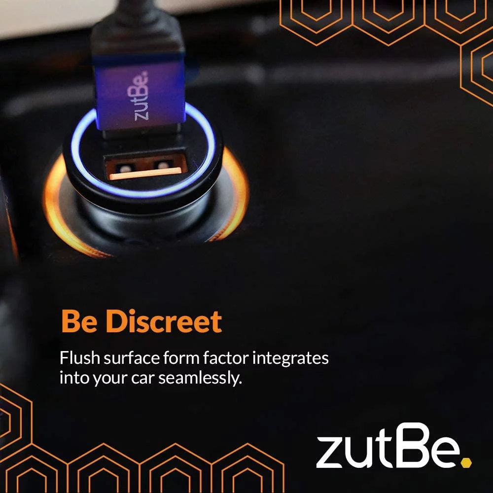 Zutbe dual usb-a 36w with one qc 3.0 compact metal fast car charger for iphone 14 13 12 se 11 x 8 7 & ipad; samsung galaxy s20 s1 note oneplu, pixe, & more [be charitable, durable, confident]