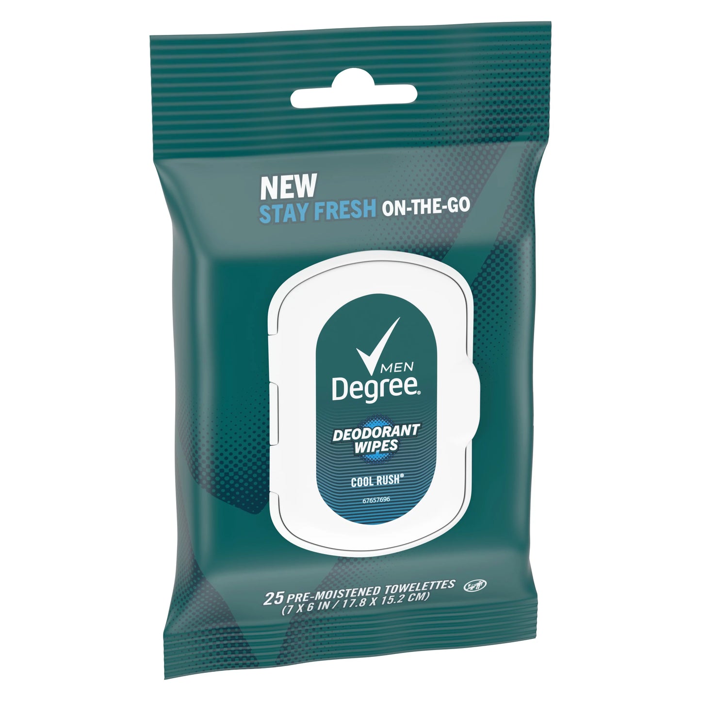 Degree men on-the-go deodorant wipes cool rush 25ct