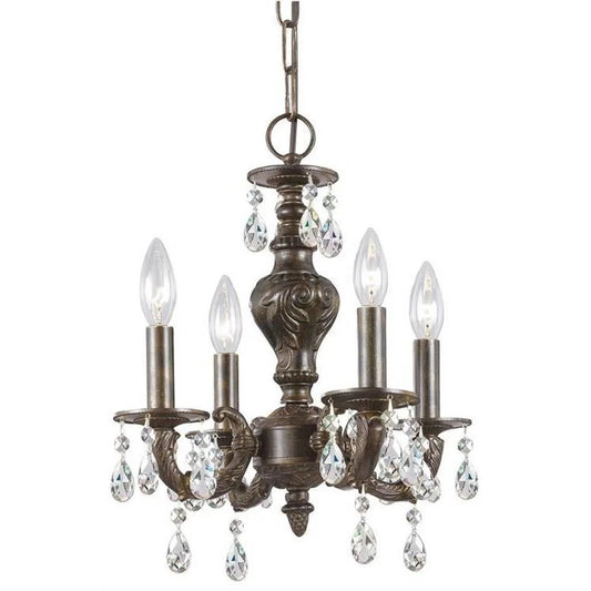 Four light mini-chandelier-clear crystal color-swarovski spectra crystal type-venetian bronze finish bailey street home 49-bel-3362030